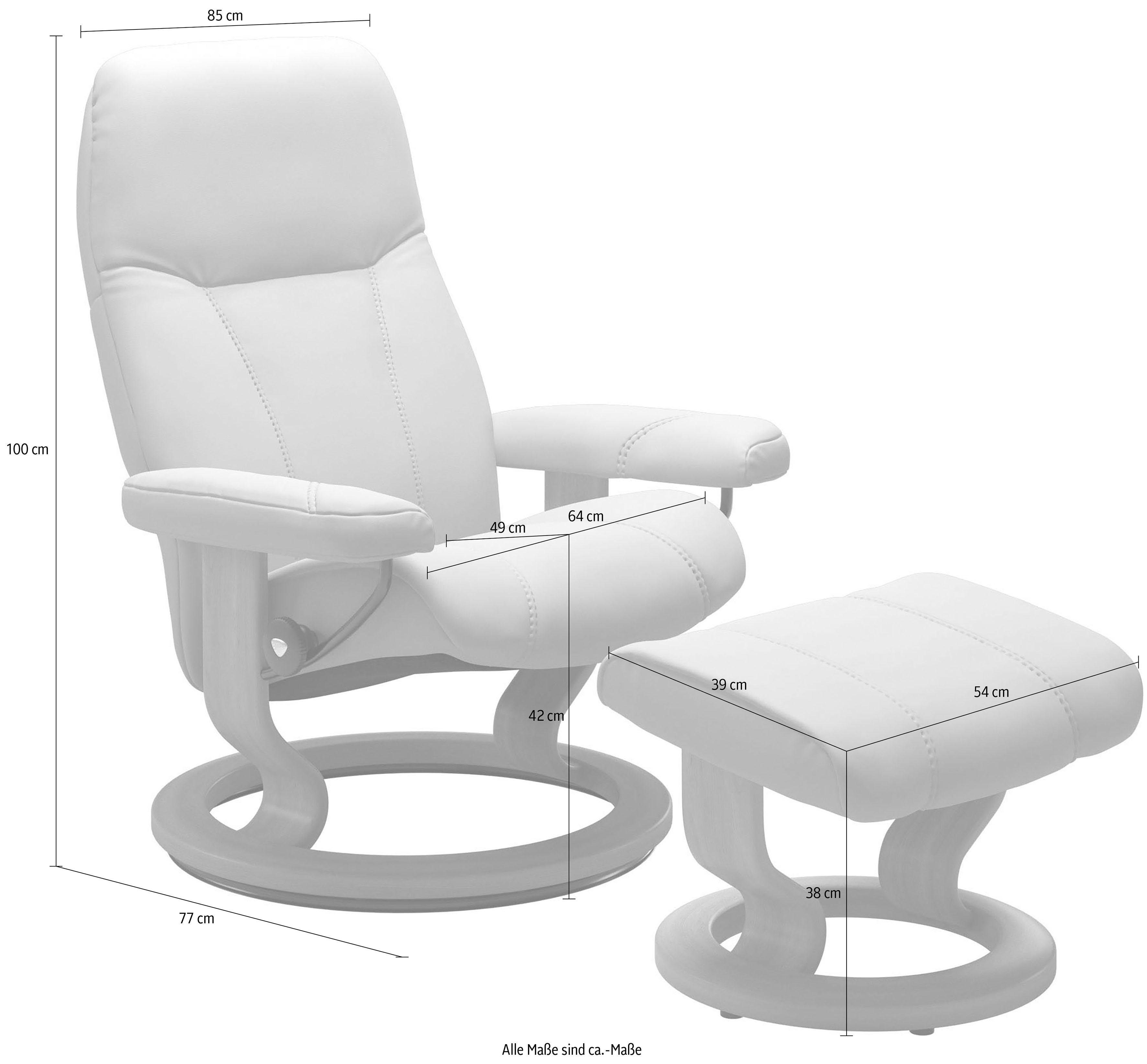 Stressless® Relaxsessel Consul (Set, Relaxsessel mit Hocker), mit Hocker, mit Classic Base, Größe L, Gestell Schwarz
