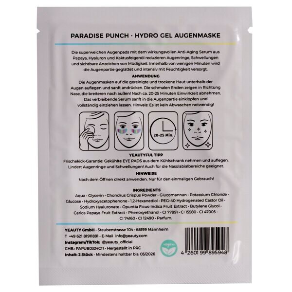 Yeauty Paradise Punch szemkörnyékápoló maszk