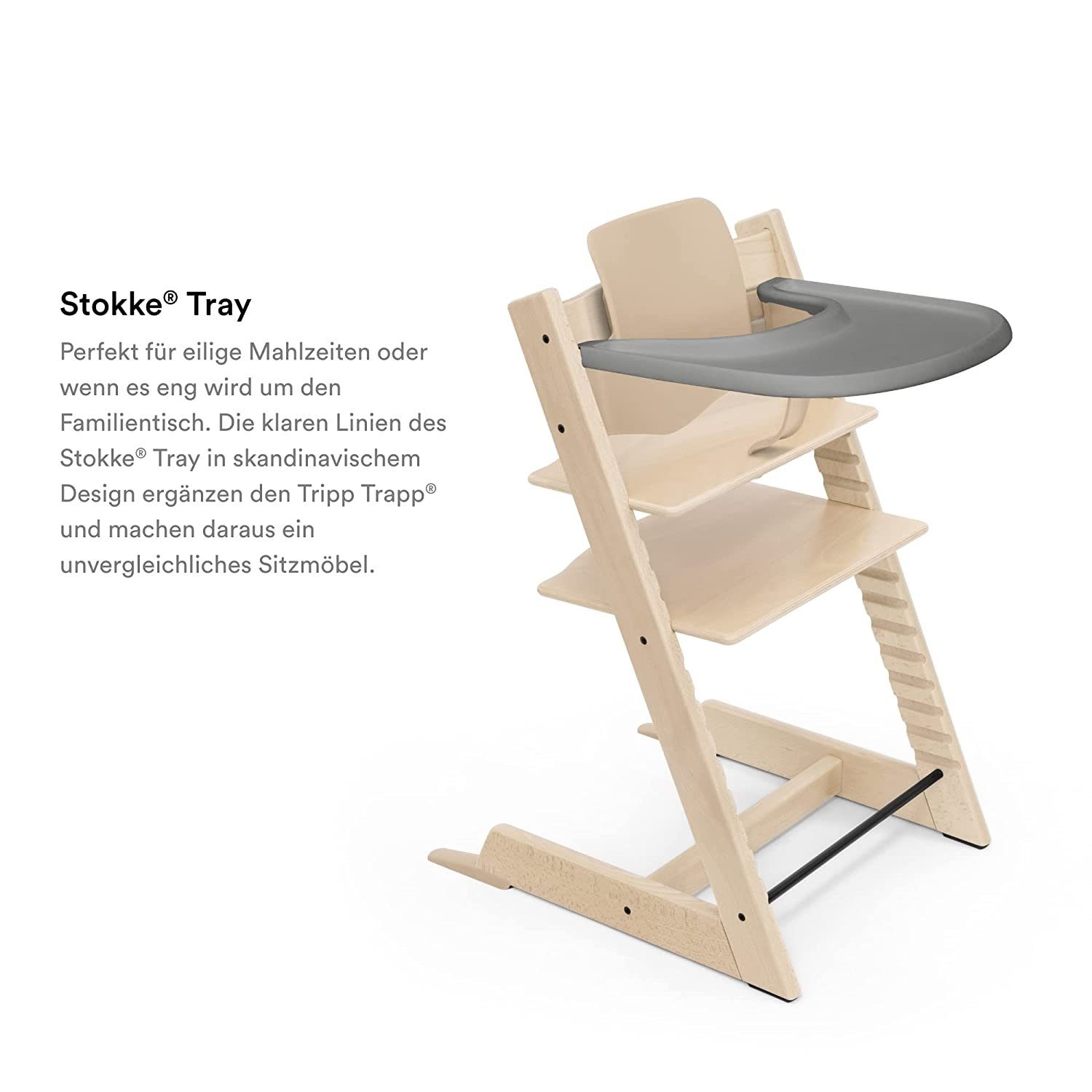 Stokke Hochstuhltablett Tray – Exklusiv für Tripp Trapp Stuhl + Tripp Trapp Baby Set, Bequem zu benutzen und zu reinigen – Für Kinder von 6–36 Monaten