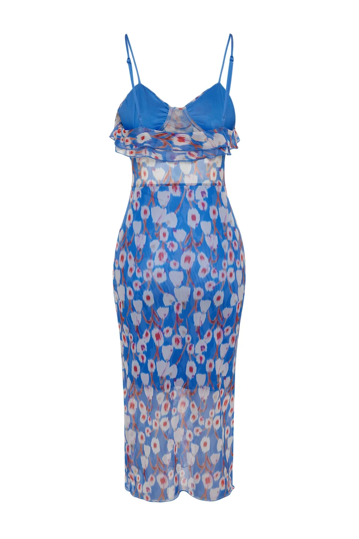 Trendyol Collection  Elegantes Abendkleid aus mehrfarbigem Tüll TPRSS23EL00500
