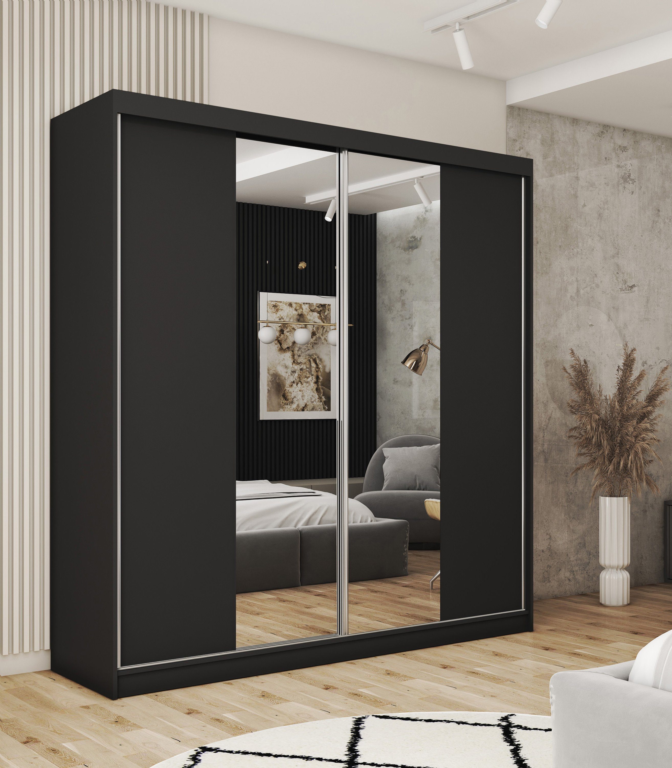 A&J MöbelLand GmbH Schwebetürenschrank ELEGANZA 180 cm 2-türig Schrank