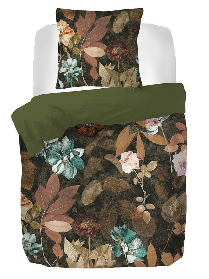 kayori Satin-Bettwäsche-Set in Grün/ Bunt günstig kaufen