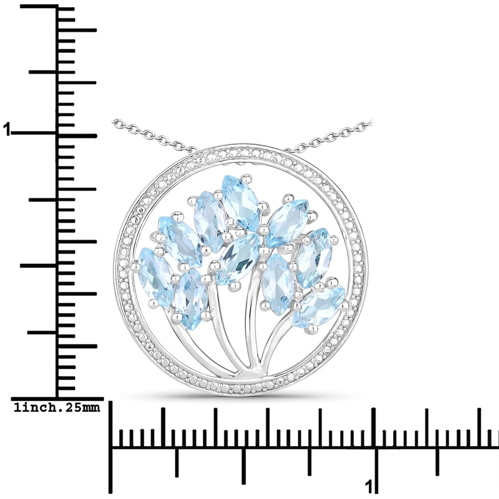 Rafaela Donata Chaîne Tree of Life Argent sterling Topaz bleu en Argent Bijoux