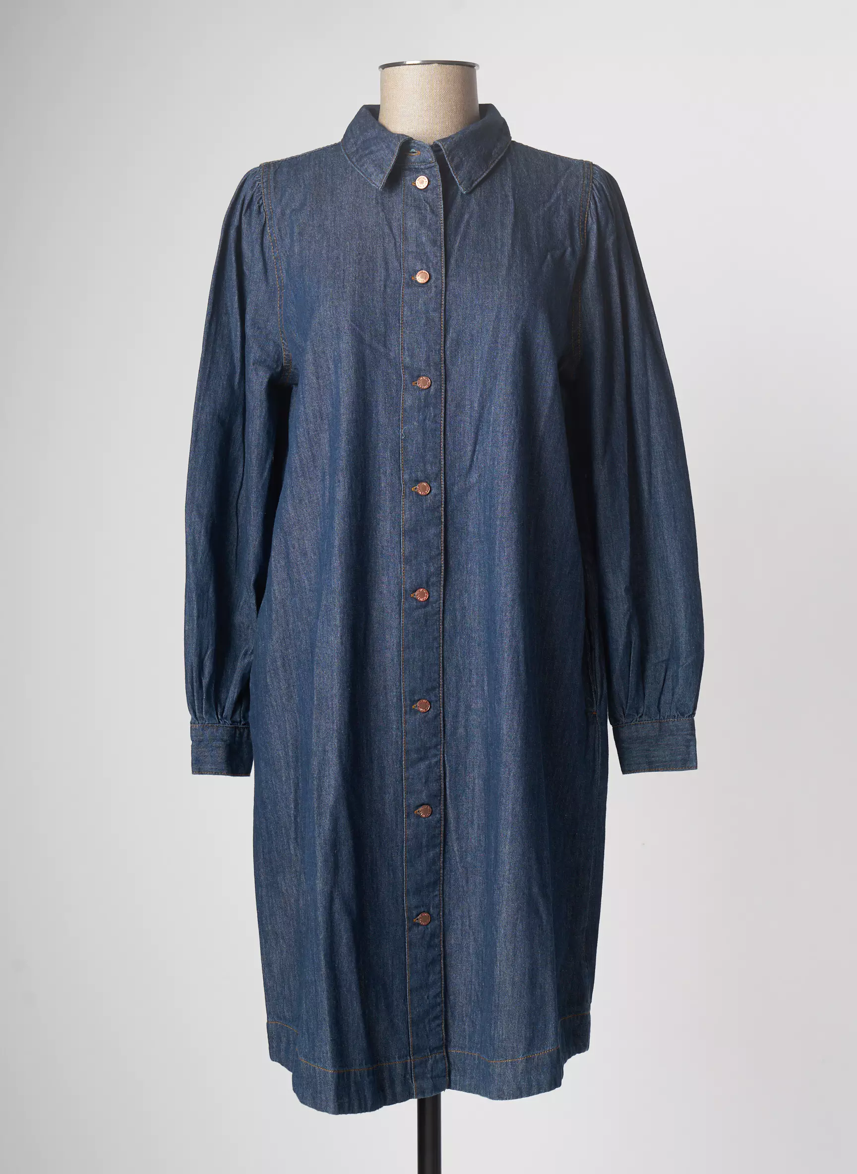 B Young Robes Mi Longues Femme couleur bleu