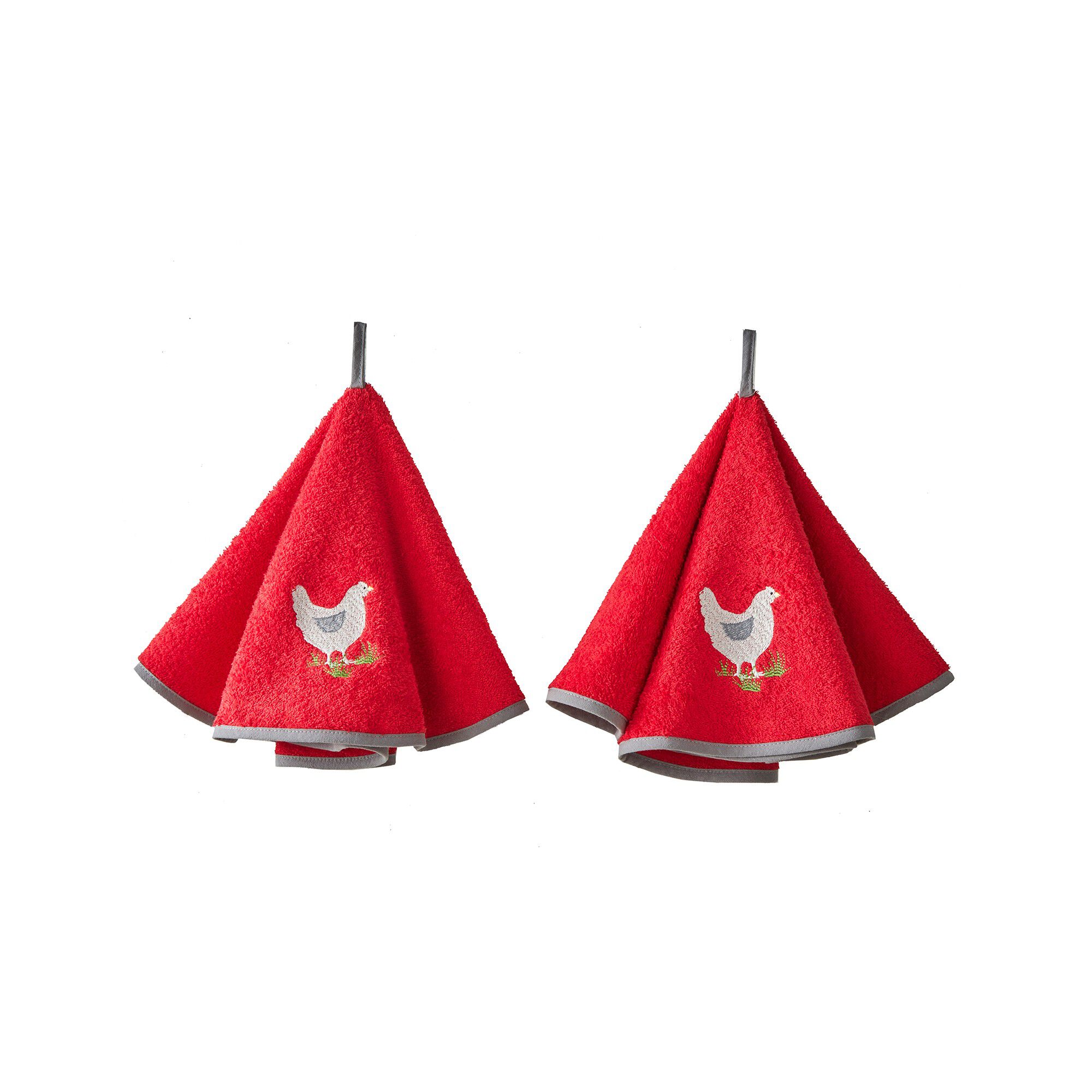Torchons rond éponge brodée poule