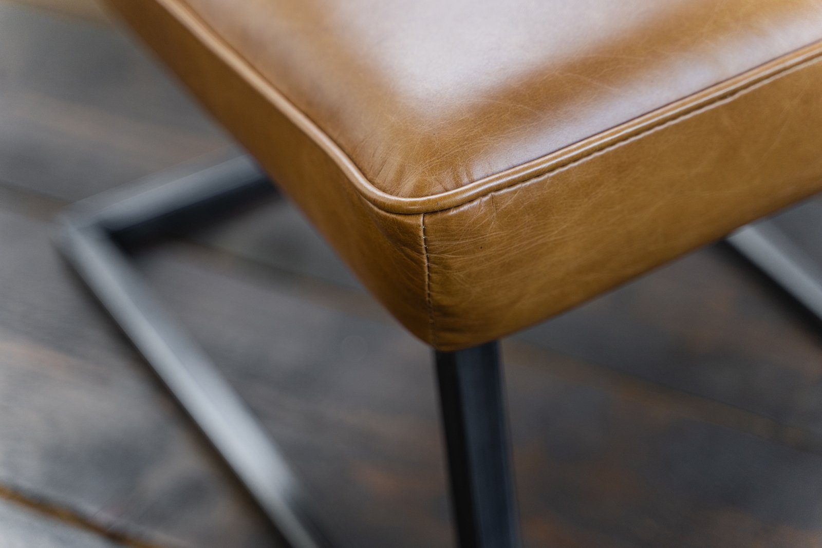 KAWOLA Esszimmerstuhl SALI, Stuhl Freischwinger Leder braun