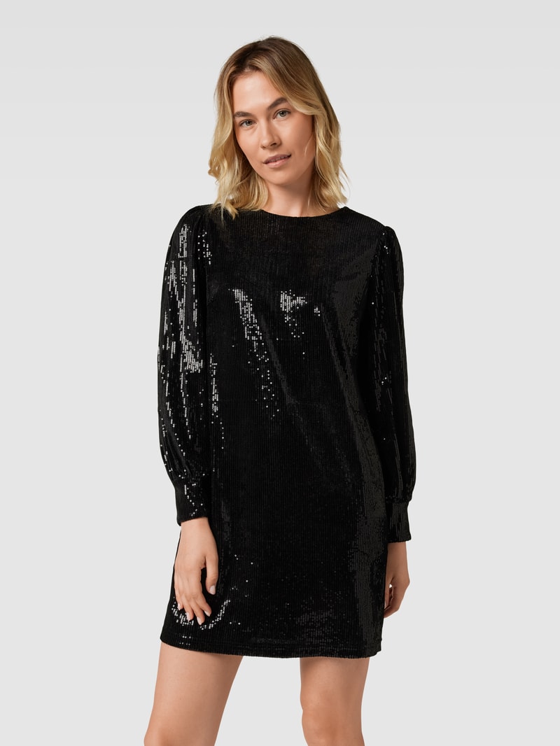 Minikleid mit Paillettenbesatz in schwarz