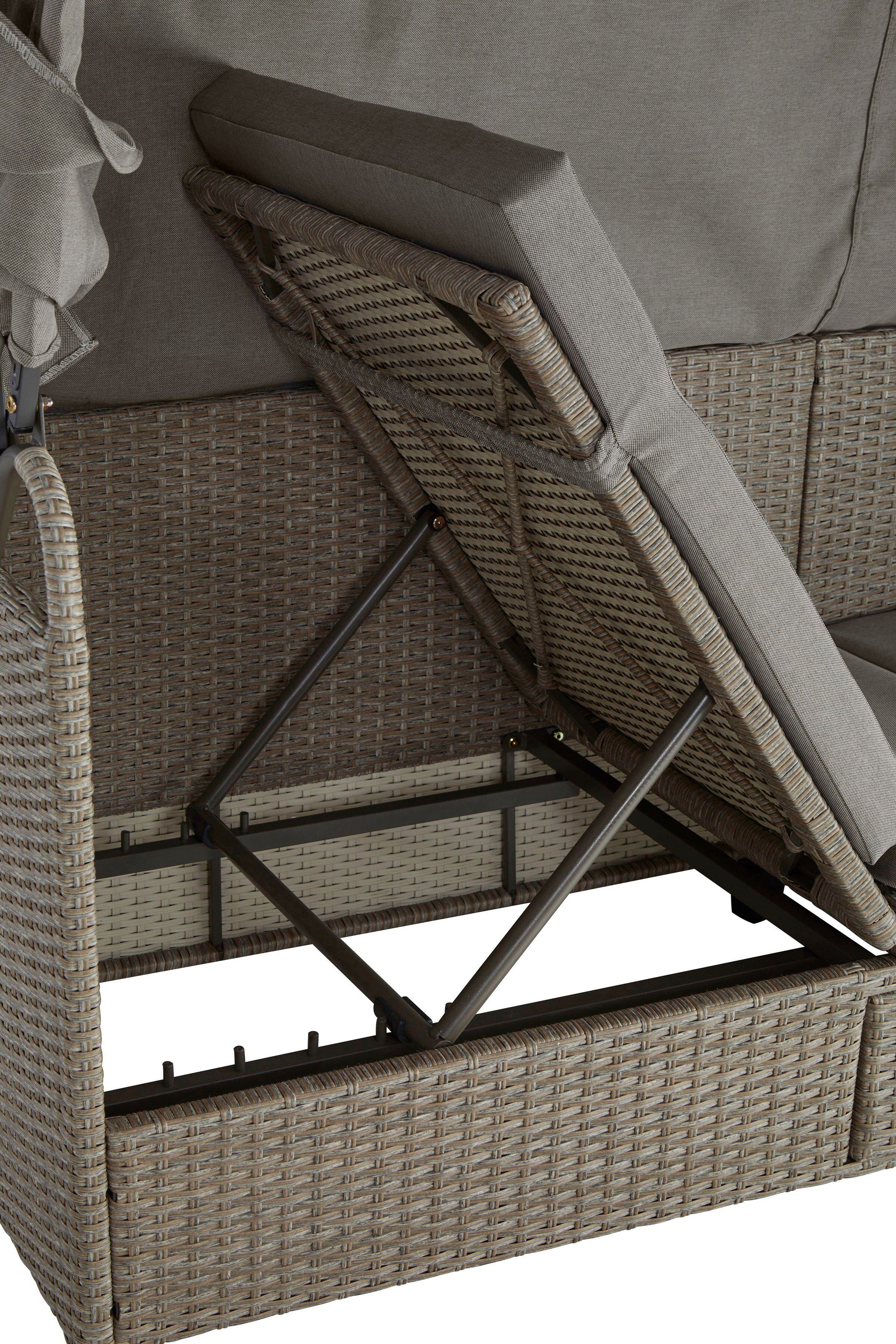 KONIFERA Loungesofa Alabama, BxTxH: 200x133x60 cm, Polyrattan, inkl. Auflage