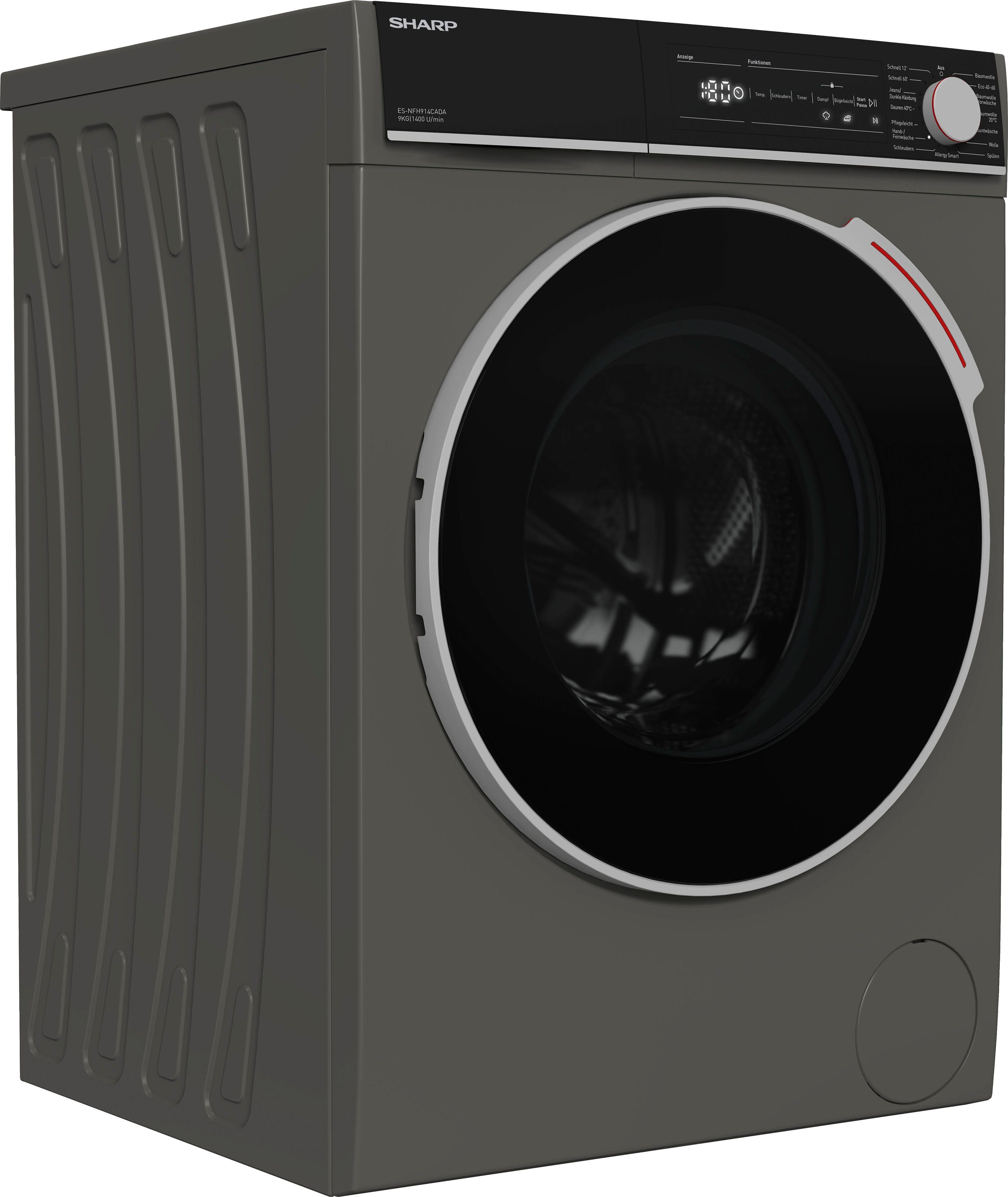 Sharp Waschmaschine ES-NFH914CADA-DE, 9 kg, 1400 U/min