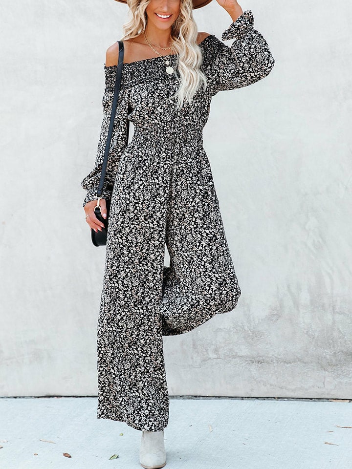 Milan Kiss Jumpsuit in Schwarz/ Creme günstig kaufen