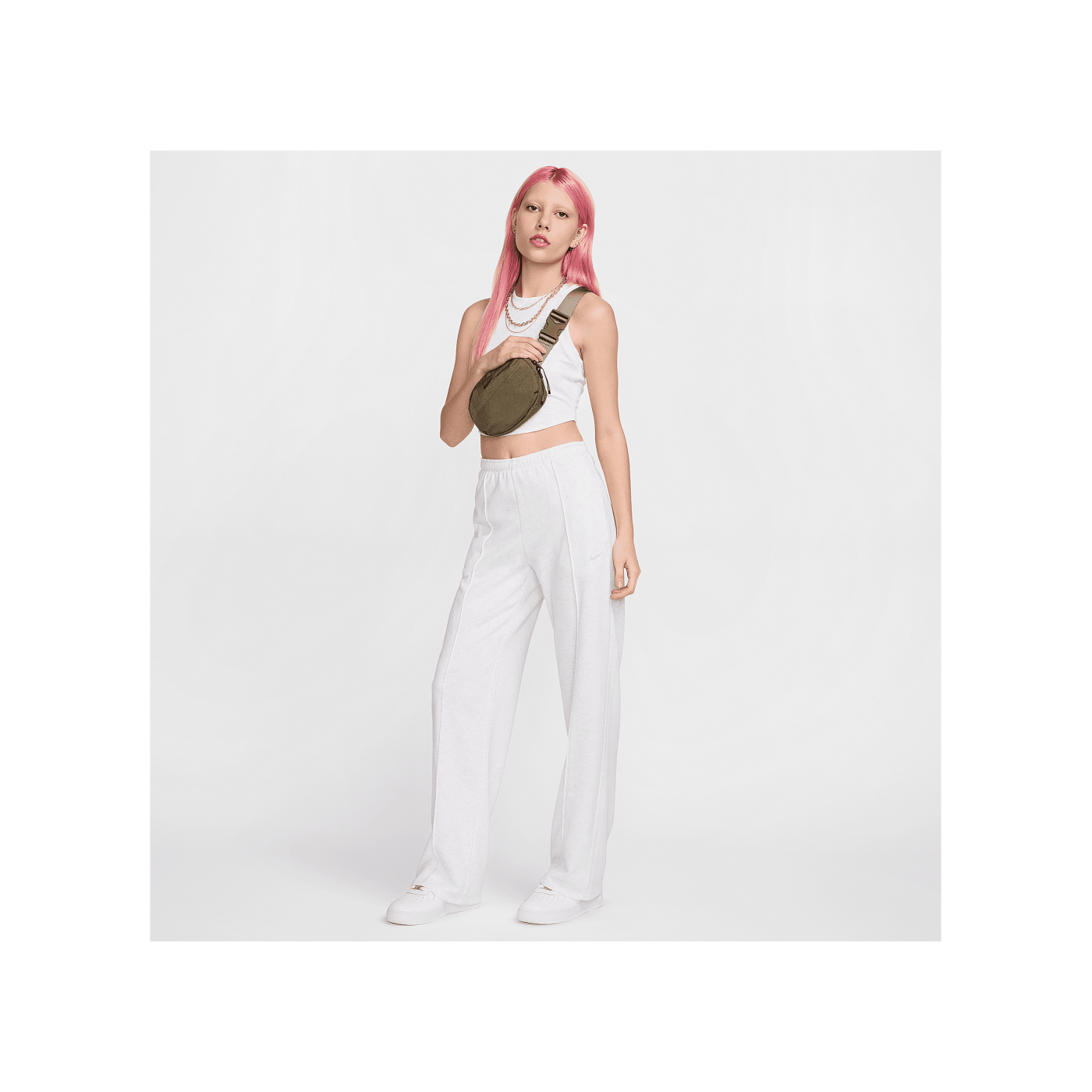 Nike Essential Rib Crop Tanktop Damen Grau F051