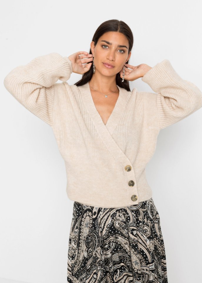 Oversized-Pullover in Wickeloptik