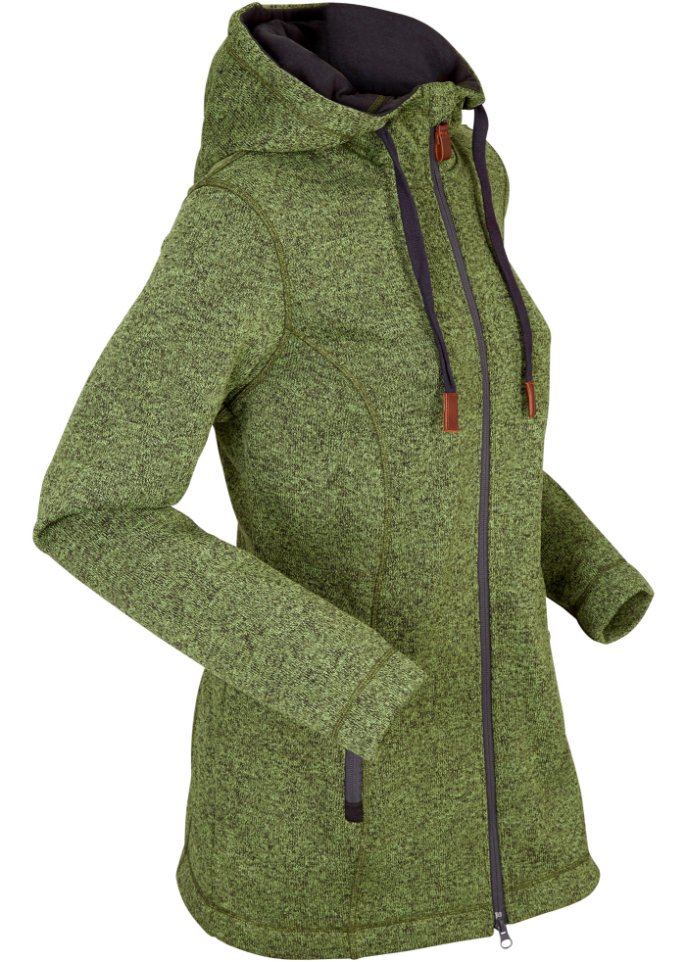 Strick-Fleecejacke mit Kapuze