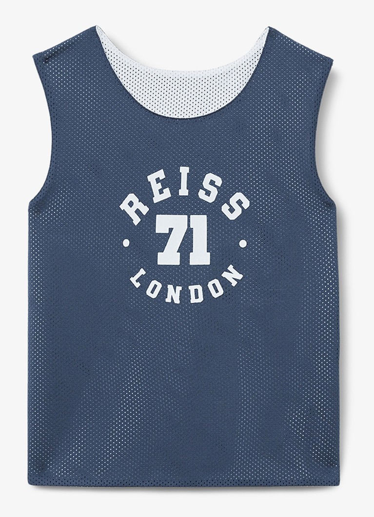 Tricou Reiss Wilt fără mâneci cu imprimeu pe revers și logo