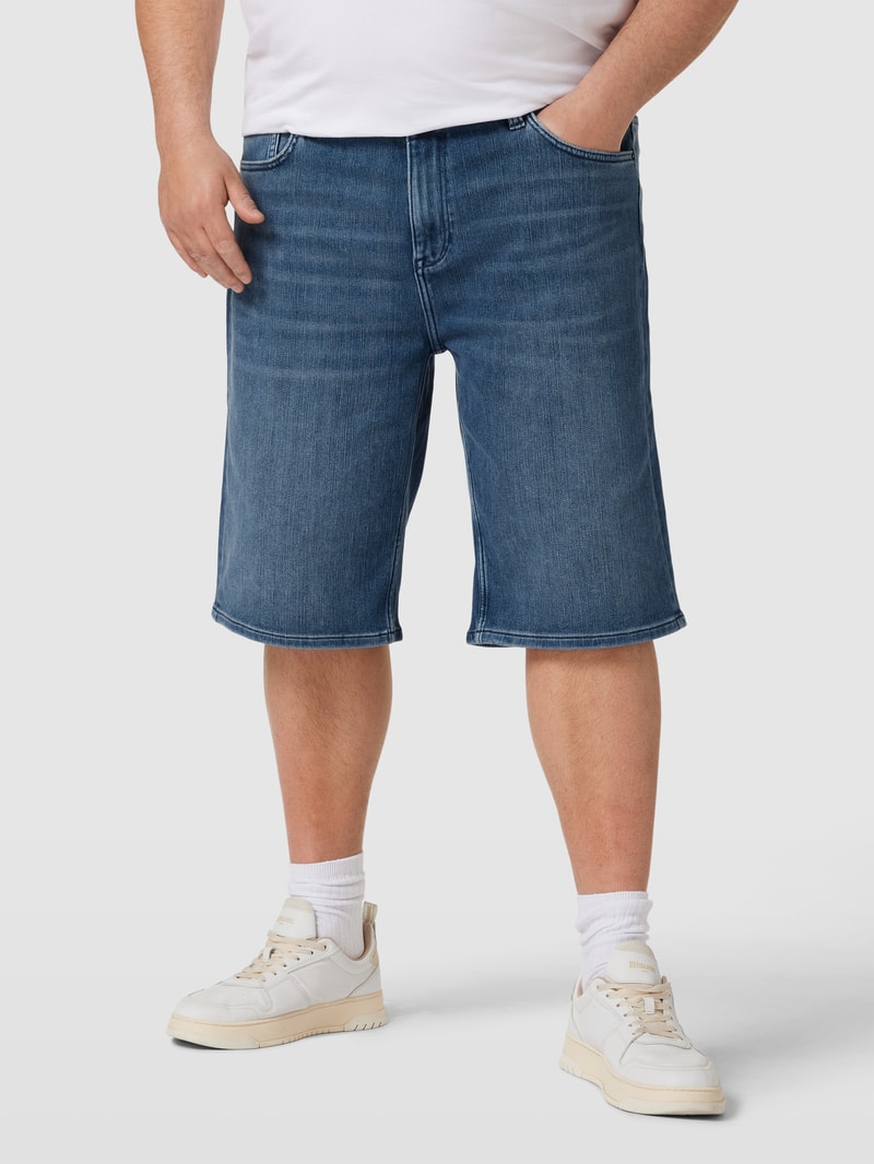 PLUS SIZE Regular Fit Jeansshorts im Used-Look in hellblau meliert