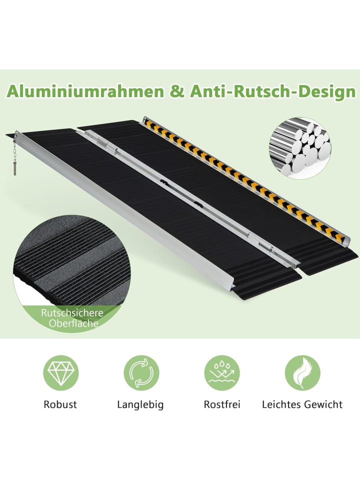 COSTWAY Rollstuhlrampe 122x74cm in Schwarz günstig kaufen onesize