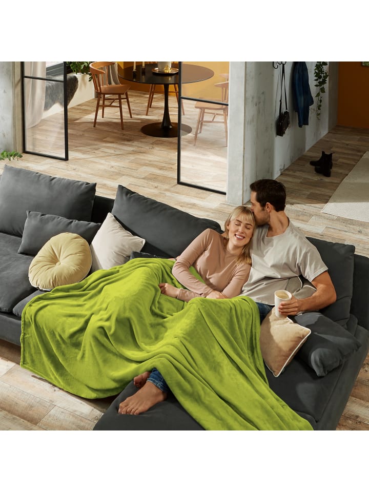REDBEST Fleece, Microfaser Wohndecke Amarillo in grün günstig kaufen