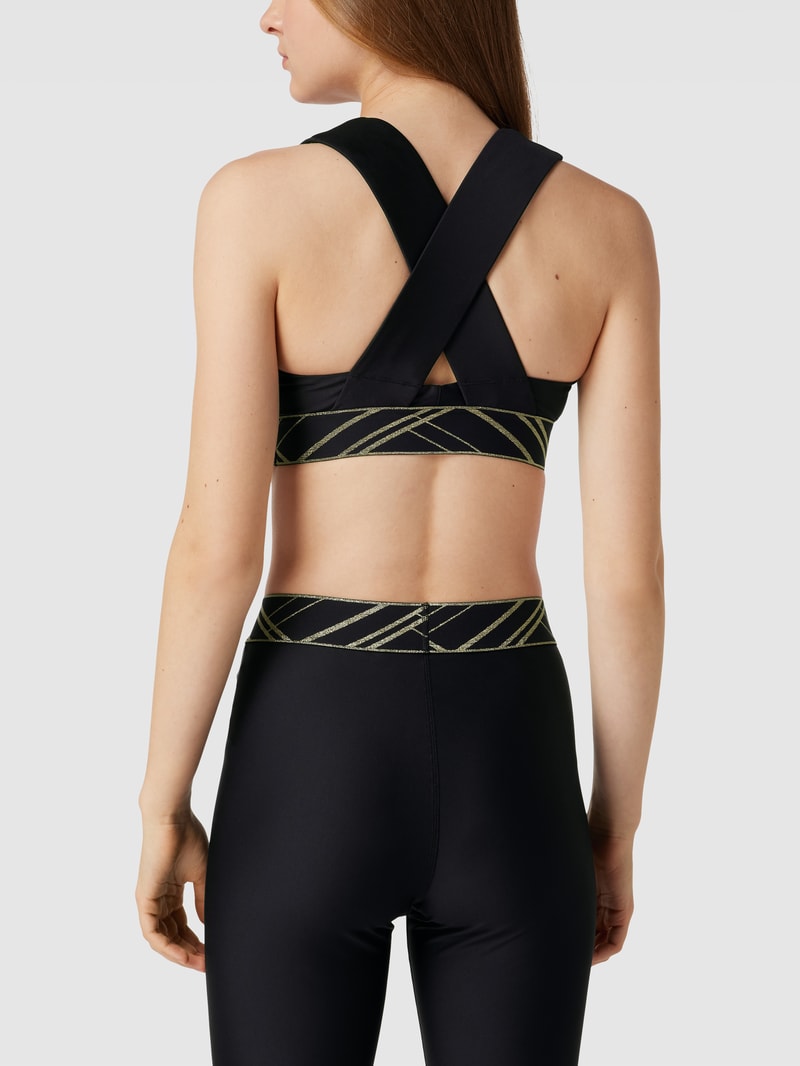 Bustier mit Logo-Print in schwarz
