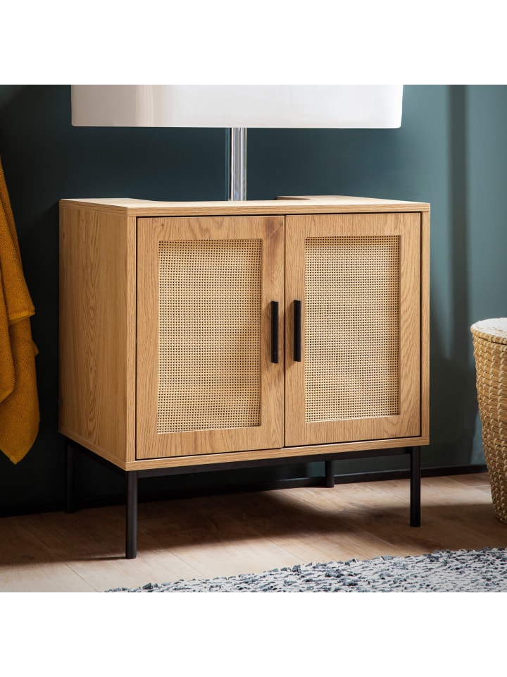 KADIMA DESIGN Waschbeckenunterschrank Eiche-Optik 60x60x40 cm mit Türen, günstig kaufen onesize