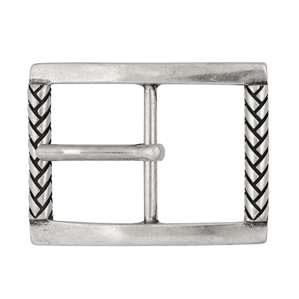 FREDERIC HERMANO Gürtelschnalle 40mm Zamak Silber - Buckle Braided - 306707520020