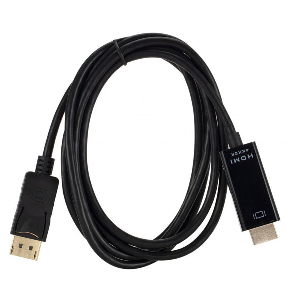 TradeNation DisplayPort DP auf HDMI Adapter Kabel 1.2 HDMI 1.4 Wandler 4K 1,8m HDMI-Kabel, HDMI, DisplayPort (180 cm), 1.8m