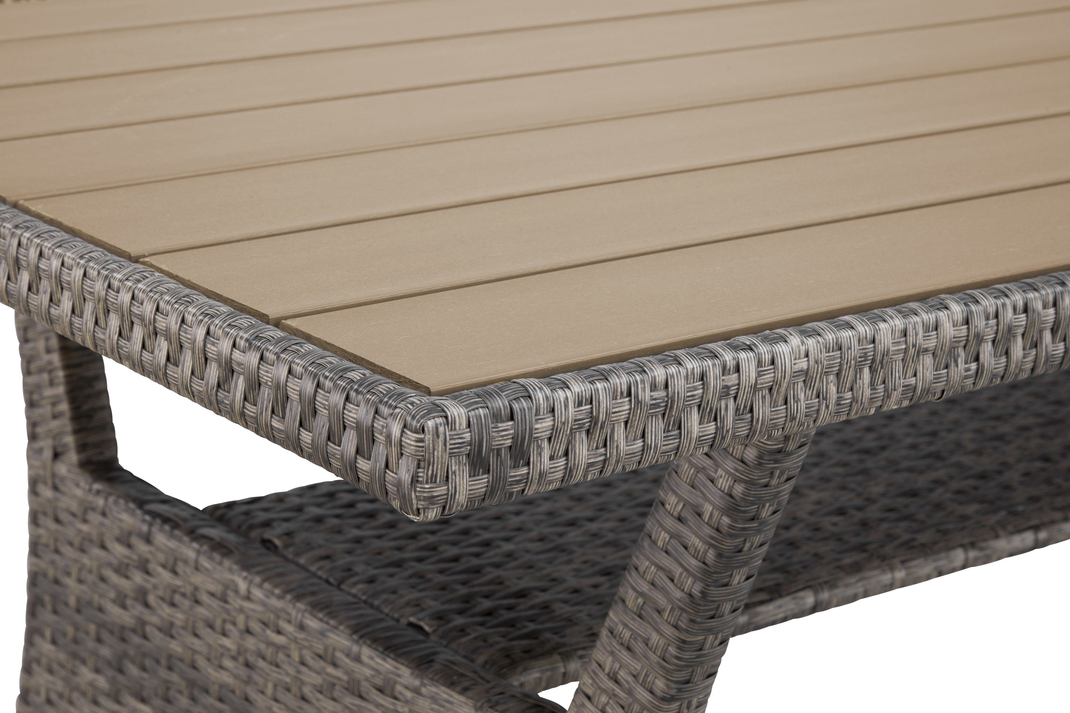 KONIFERA Gartenlounge-Set Keros Premium, (20-tlg), Ecklounge, 2 Hocker, Sessel, Tisch, Polyrattan