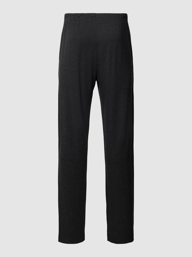 Pyjama-Hose mit Logo-Stitching in schwarz