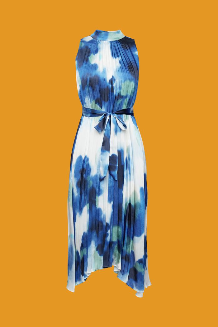Midikleid in Crinkle-Optik mit Allover-Print