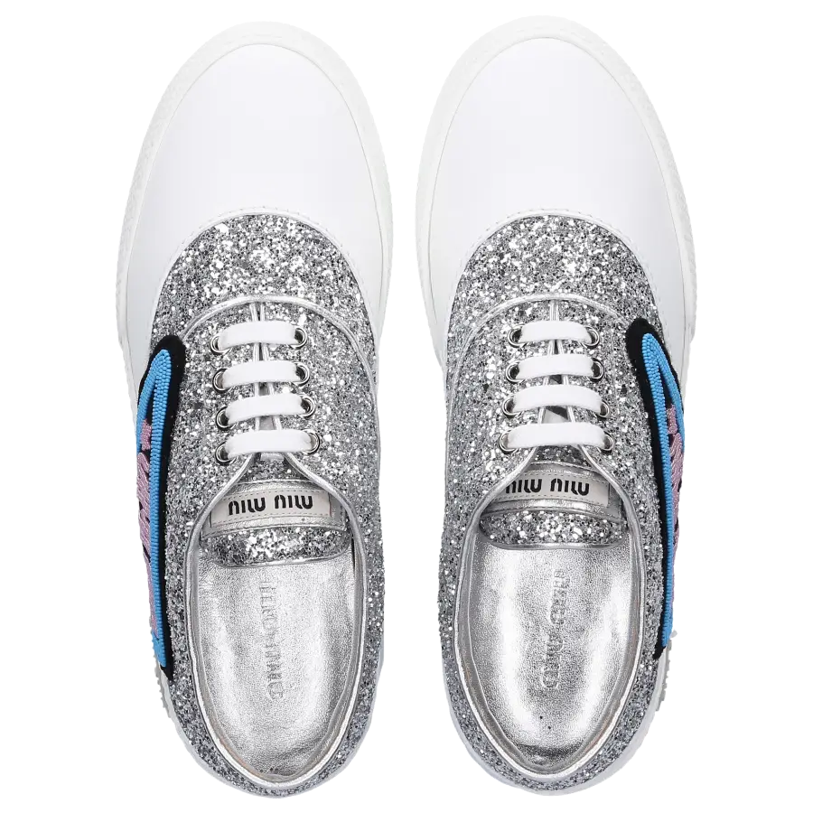 Miu Miu - Sneaker low Glitter - silber