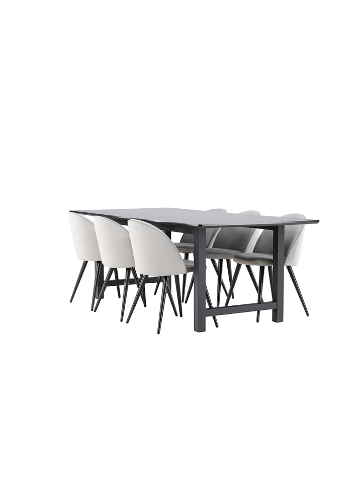 ebuy24 Essgruppe Oslo (7-teilig) Grau 220 x 100 cm günstig kaufen onesize