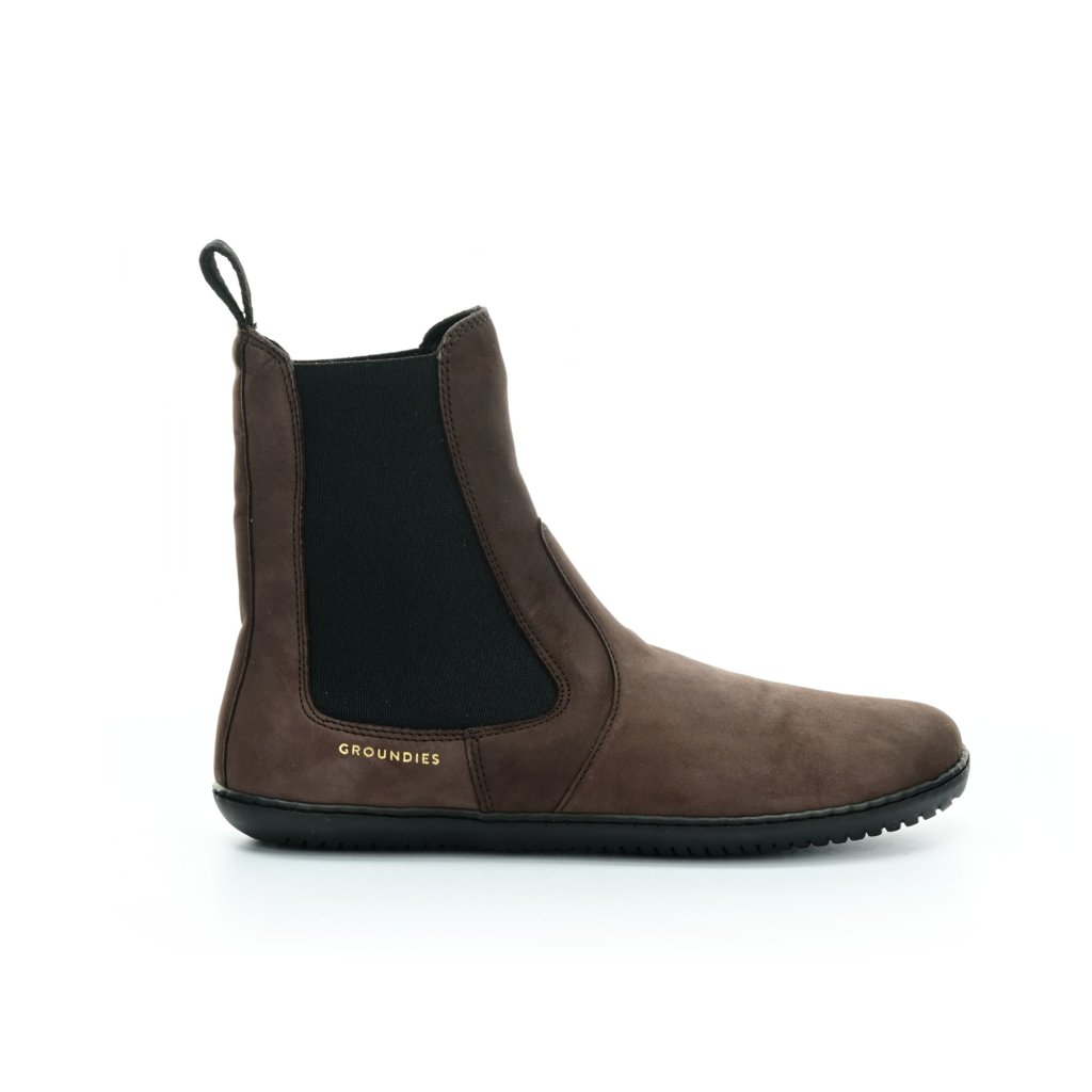 Groundies Camden Dark Brown höhere Chelsea-Barfußschuhe