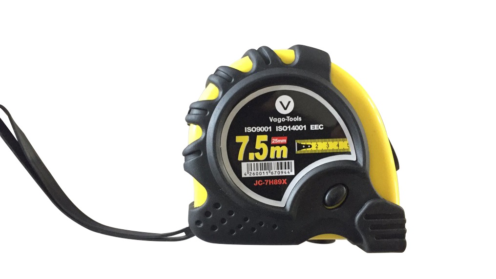 Vago-Tools Rollband Maßband Messband 7,5m Rollmaßband zwei Stopknöpfe Metermaß 1x