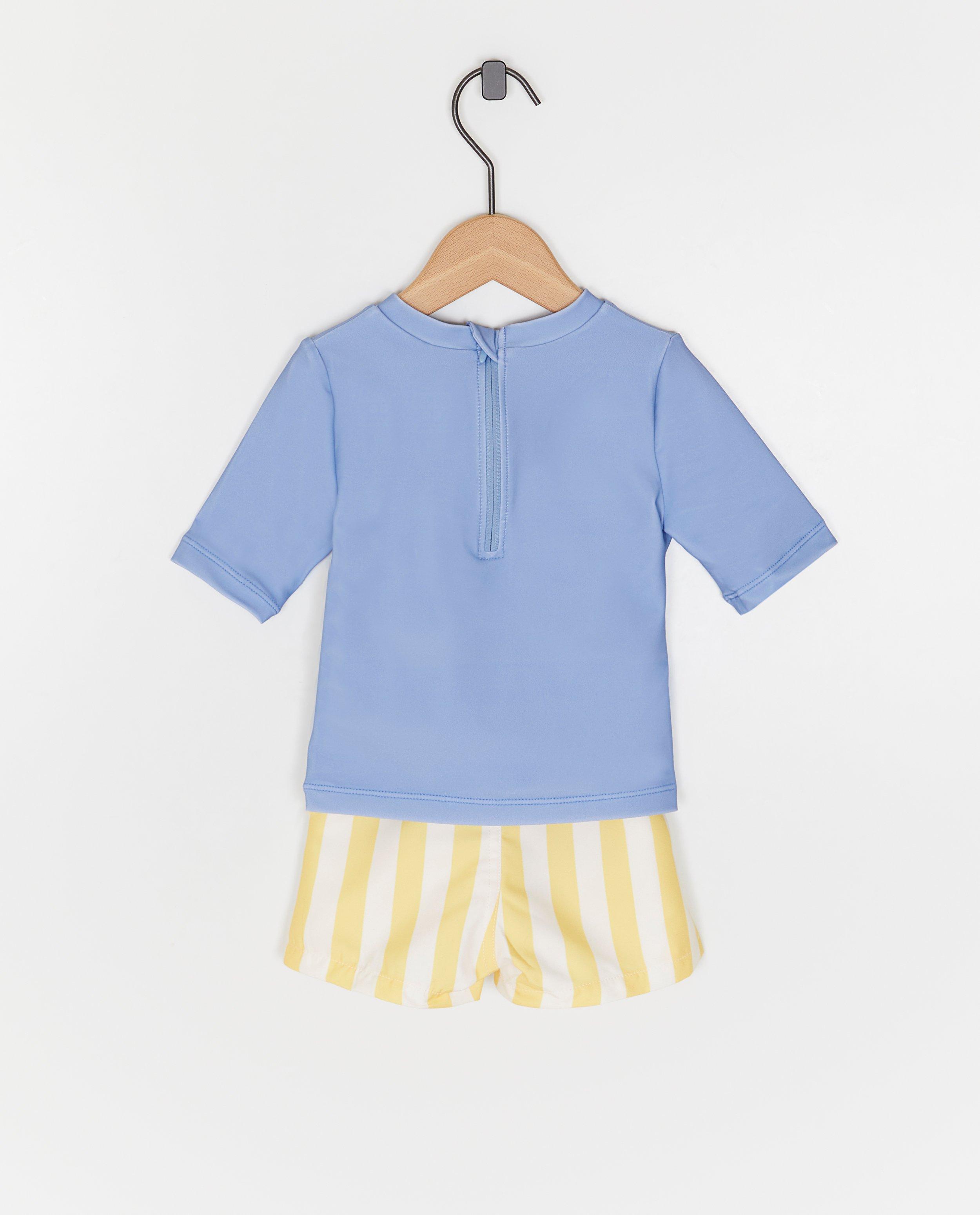 Set de baie Bumba: top + pantaloni scurți, UPF 50+ albastru