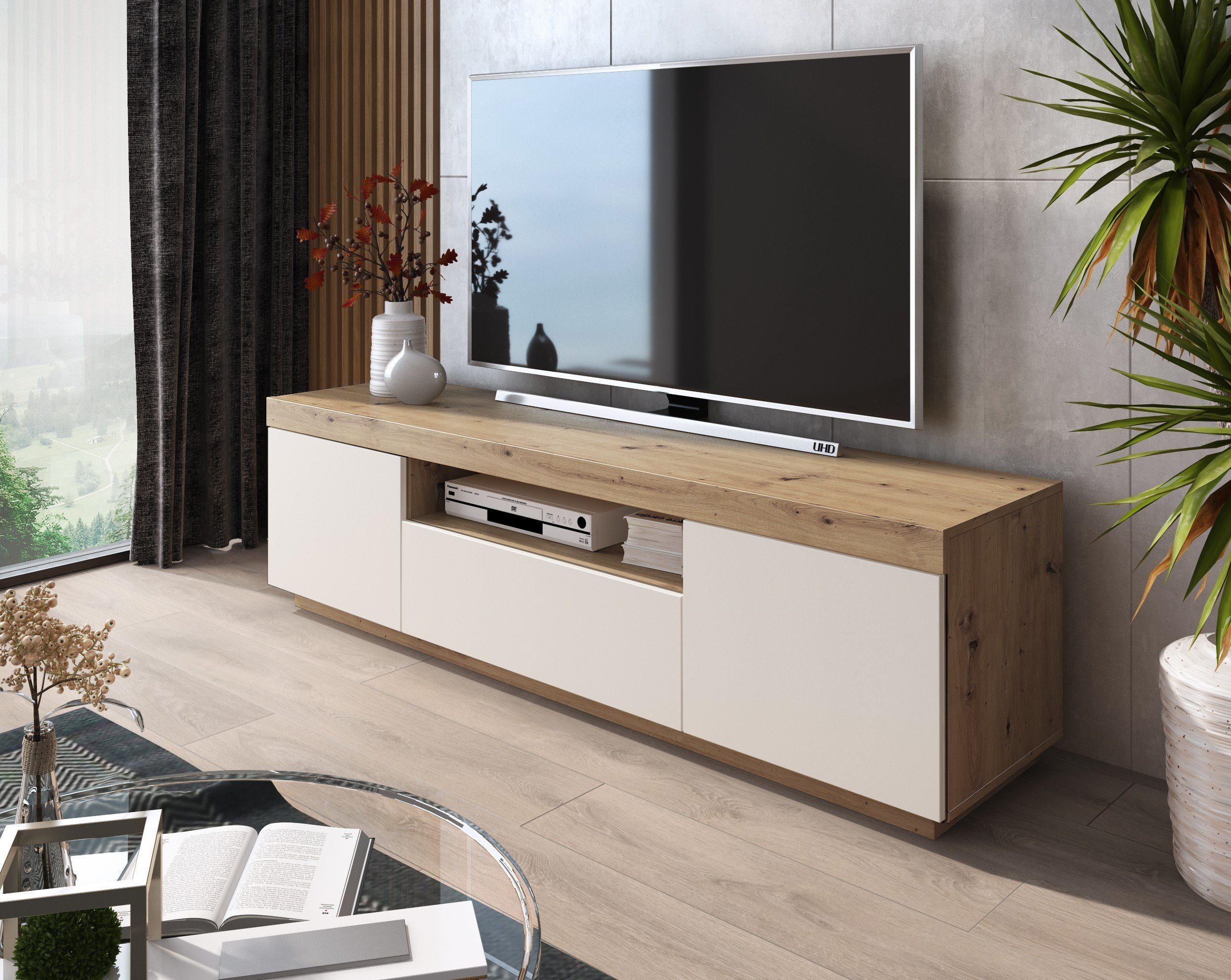 Domando Wohnzimmer-Set Wohnzimmerset Ravello M2, (2-St), Breite 250cm, variabel stellbar, Push-to-open-System