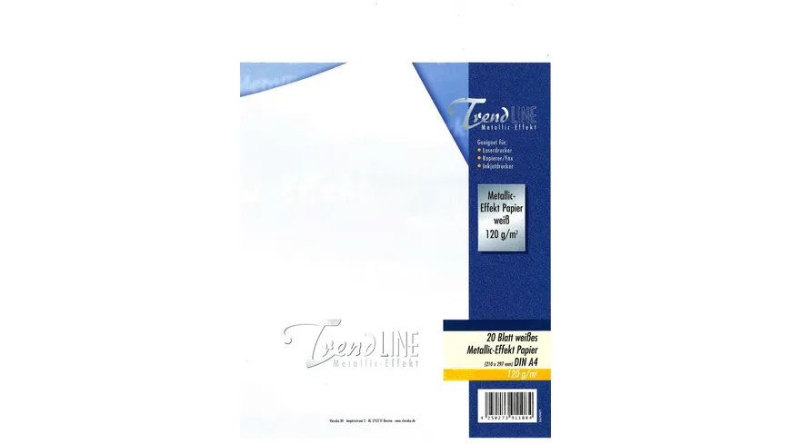 TrendLINE Metallic-Effekt Papier A4 weiss 120g/m²