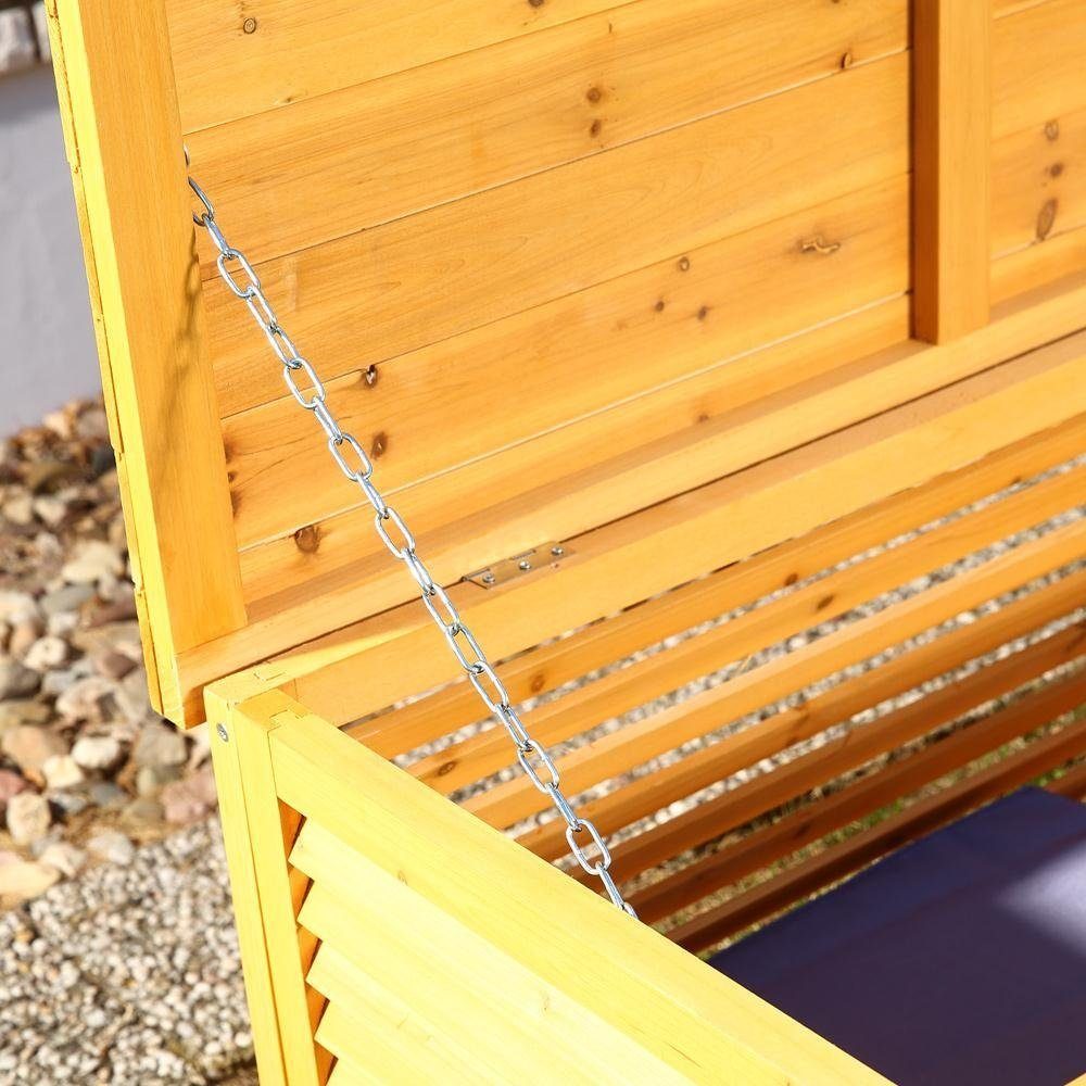 Melko Auflagenbox Auflagenbox Gartenbox Gartentruhe 140CM aus Holz Braun oder Weiß Kissenbox Holztruhe Aufbewahrungsbox Auflagenkiste (Stück), Imprägniert