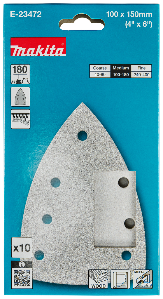 Accesorii Makita E-23472 Foaie de șlefuit Delta 100x150mm A180 velcro