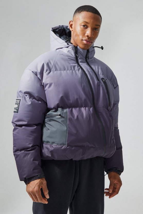 Oversize Ski-Steppjacke mit Farbverlauf
