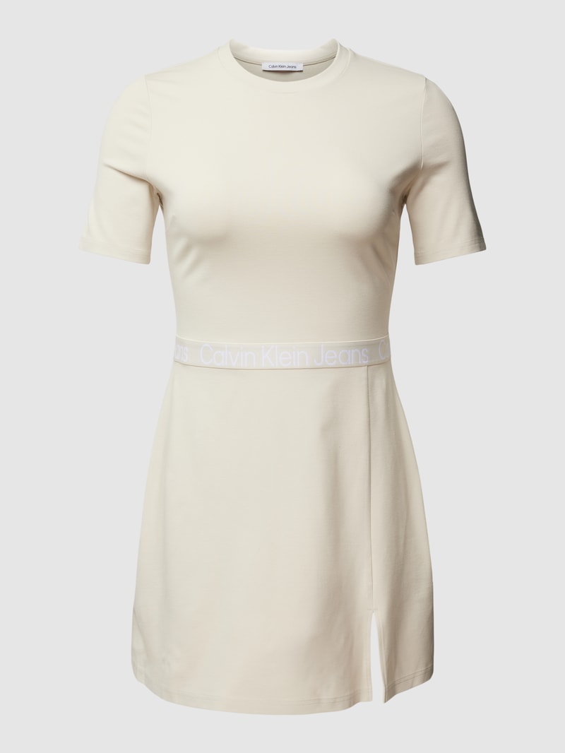 Minikleid mit Label-Detail Modell 'MILANO' in ecru