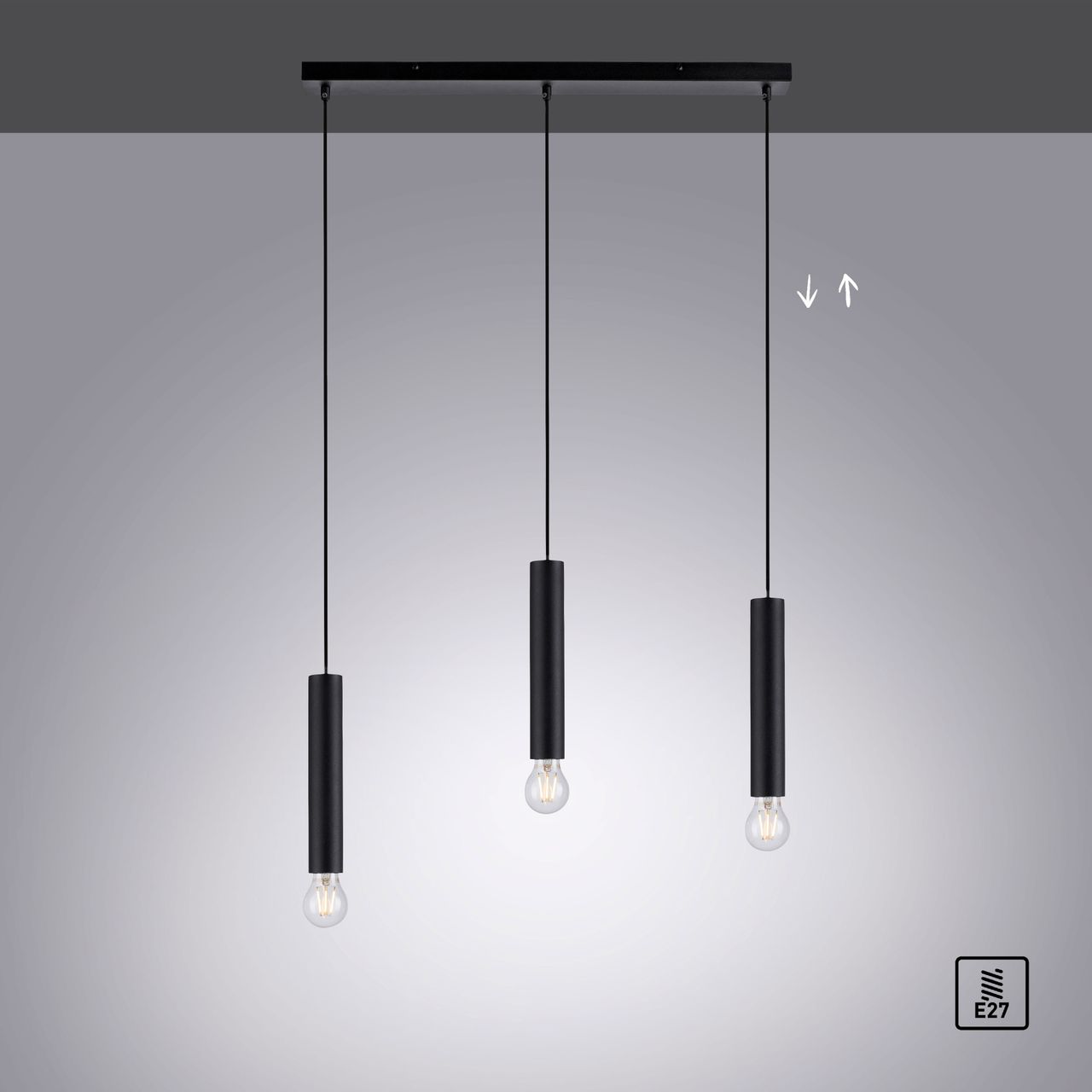JUST LIGHT LeuchtenDirekt Pendelleuchte BRUNA, 3-flg., 3xE27/60Watt, Innenleuchte, IP20