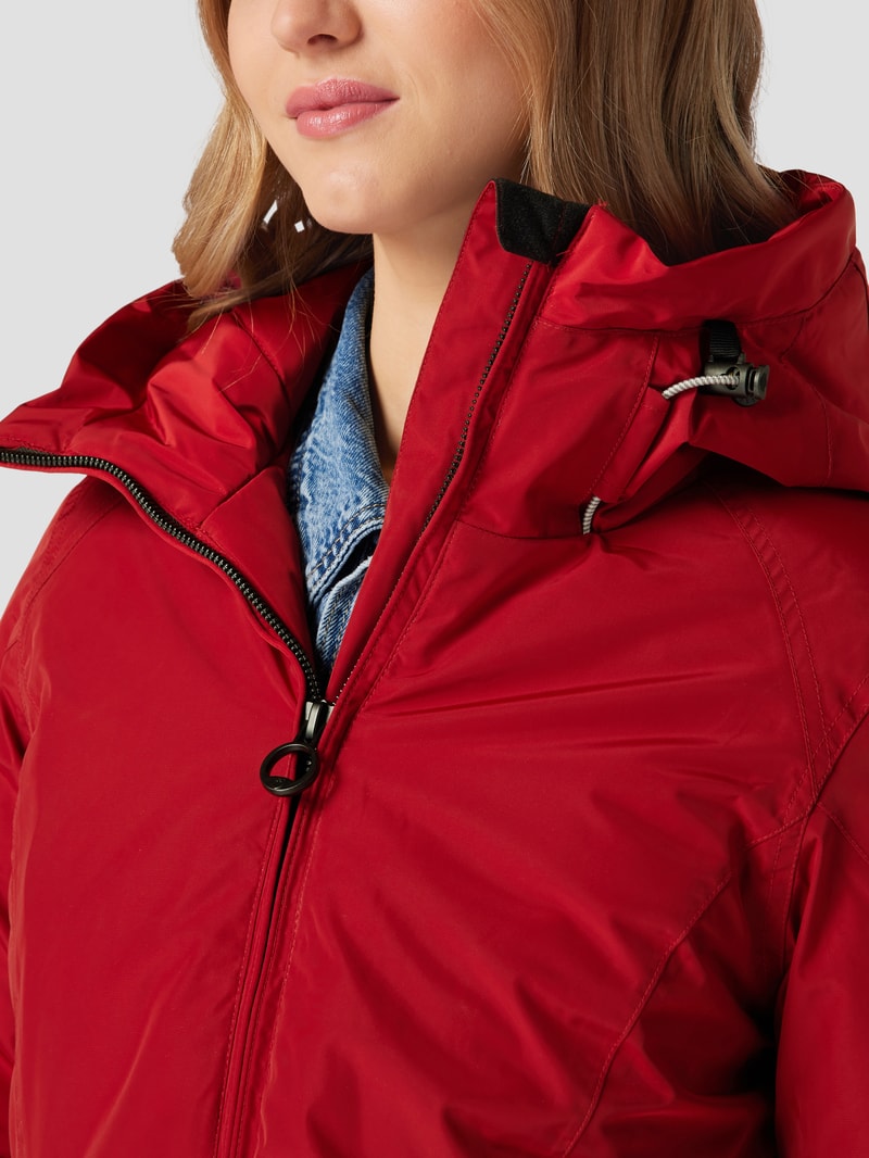 Jacke mit Label-Applikation Modell 'Cucilla' in dunkelrot