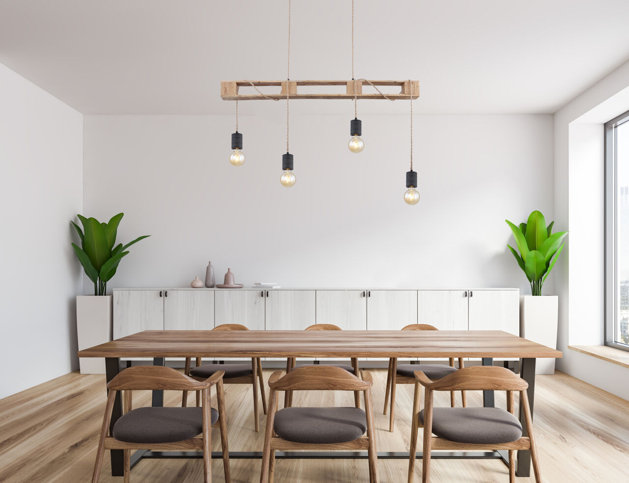 Globo Lighting - JOELLE - Hängeleuchte Metall schwarz matt, 4x E27