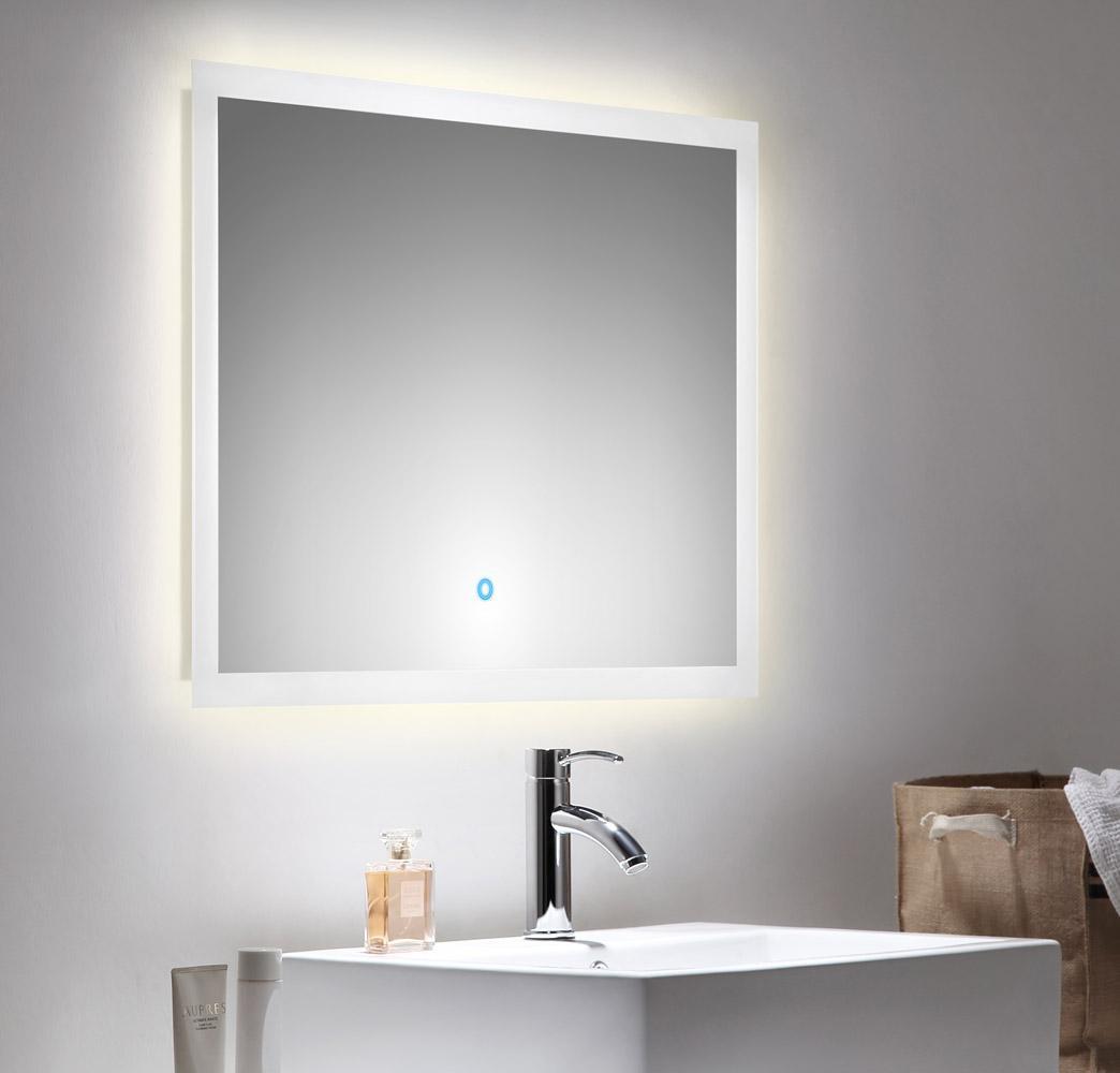 Posseik LED Spiegel 80x60 cm mit Touch Bedienung EEK: F