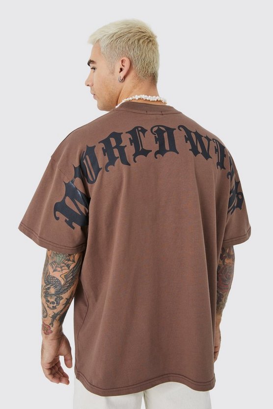 Oversize T-Shirt mit Text-Print