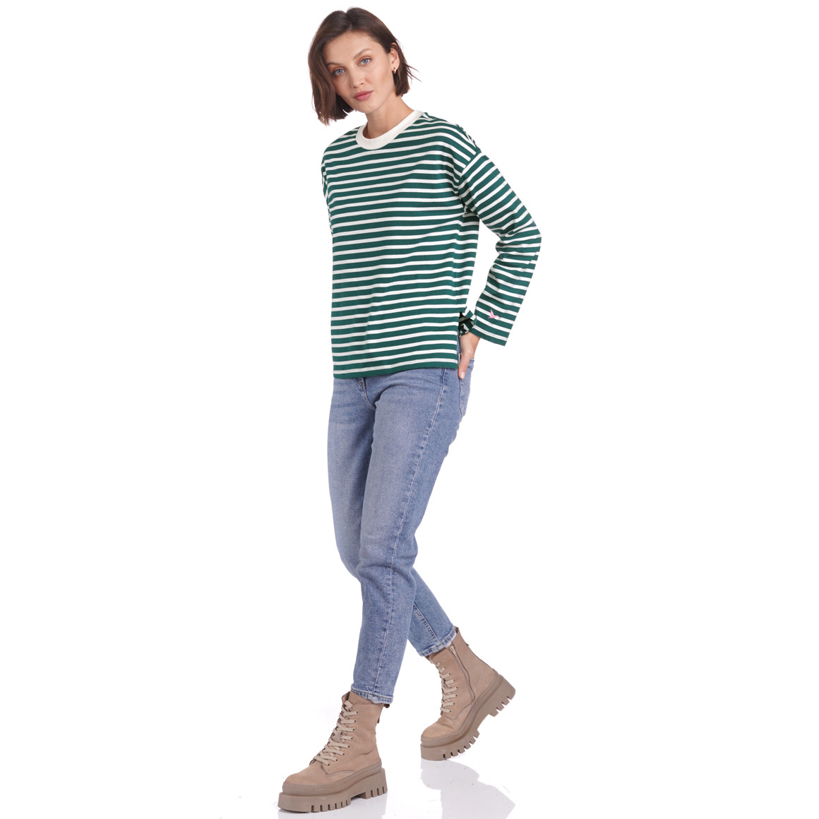 Damen Langarmshirt im Ringel-Look