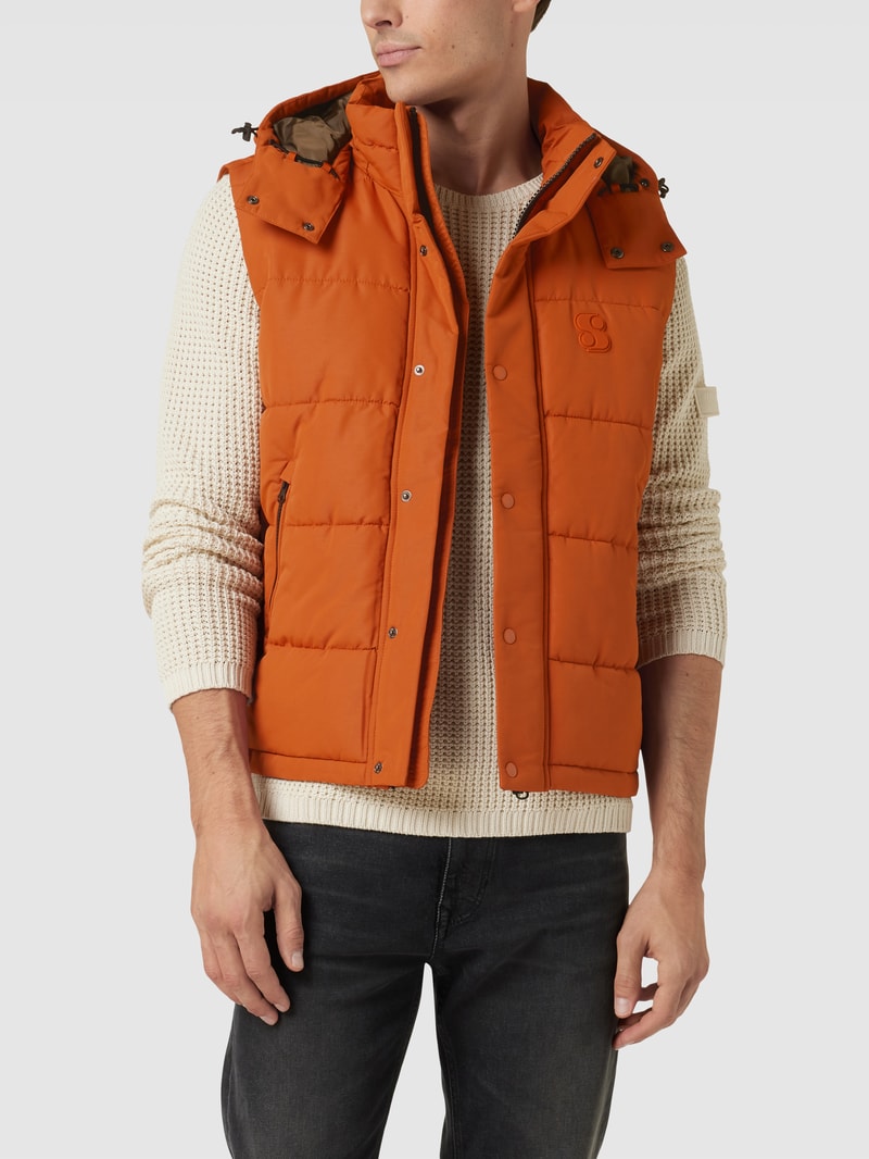 Weste mit Label-Patch in dunkel orange