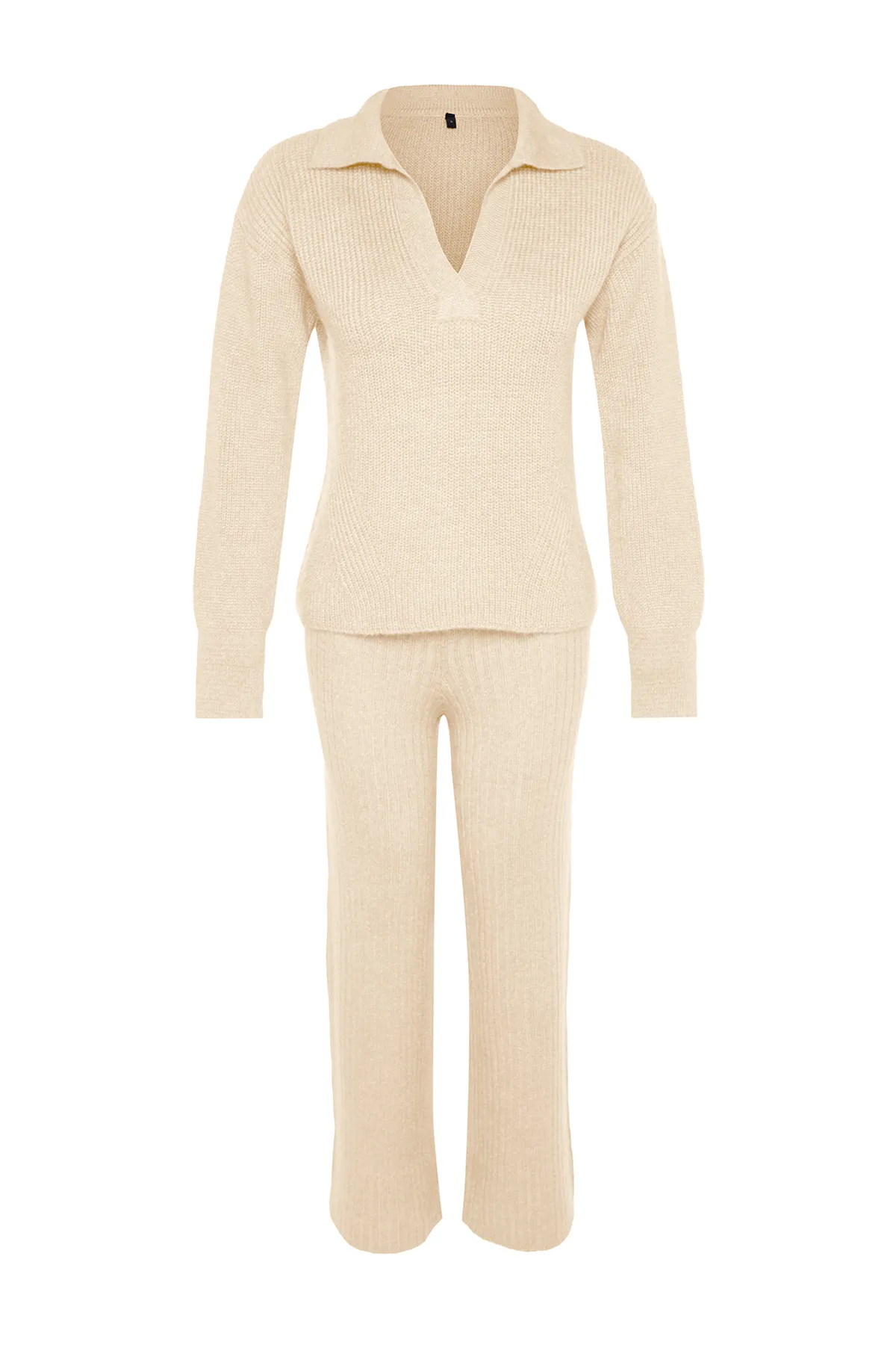 Trendyol Collection  Beiges Strickoberteil- und -unterteil-Set aus der Care Collection TWOAW24AU00097