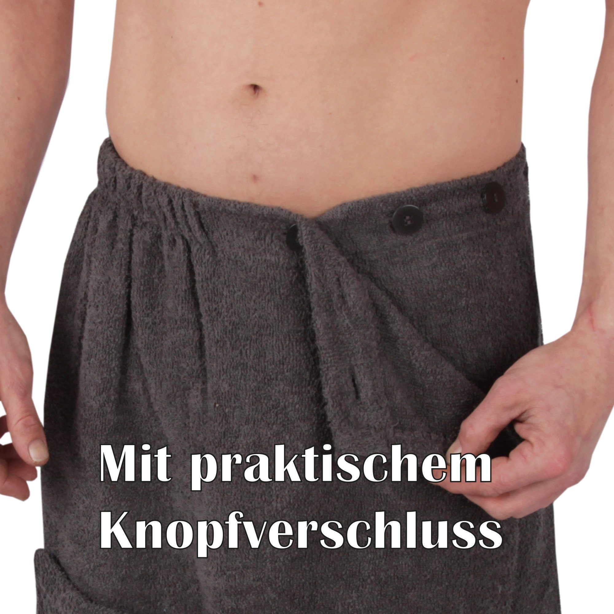 Bestlivings Saunatuch Frottier Kilt, Baumwolle (1-St), Sauna Kilt mit Knopfverschluss und Gummbund