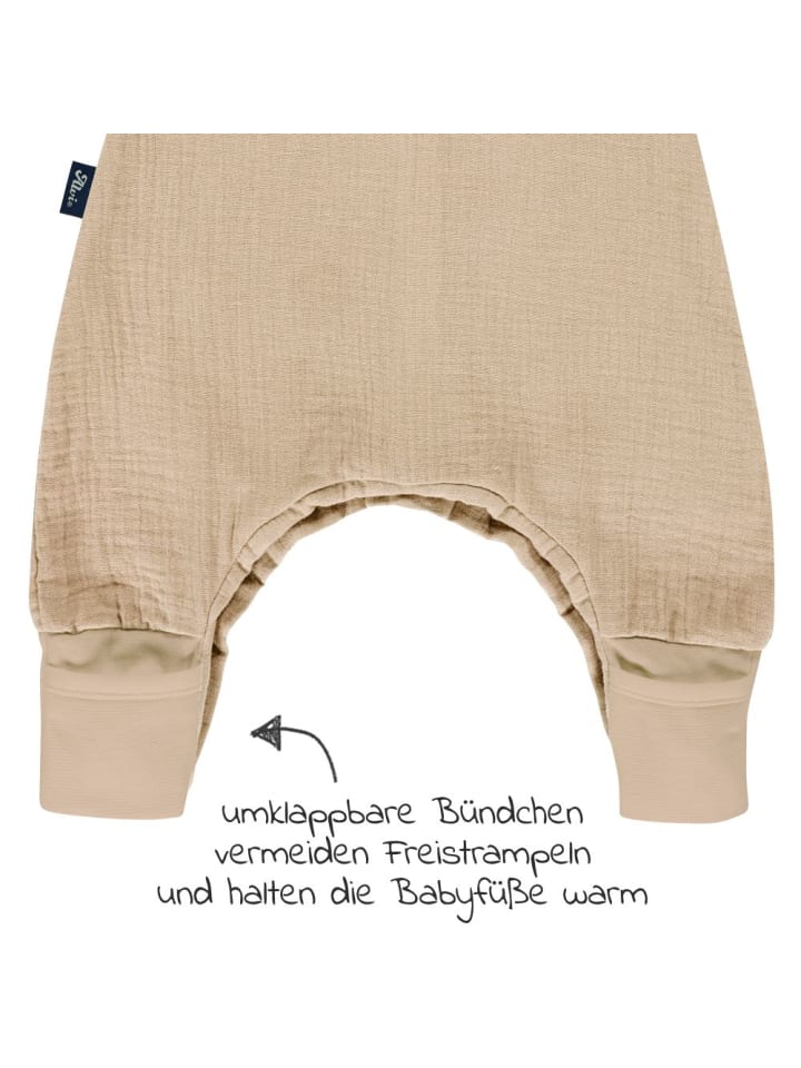 Alvi Sommer-Schlafsack mit Füßen Musselin / Sleep-Overall in beige günstig kaufen
