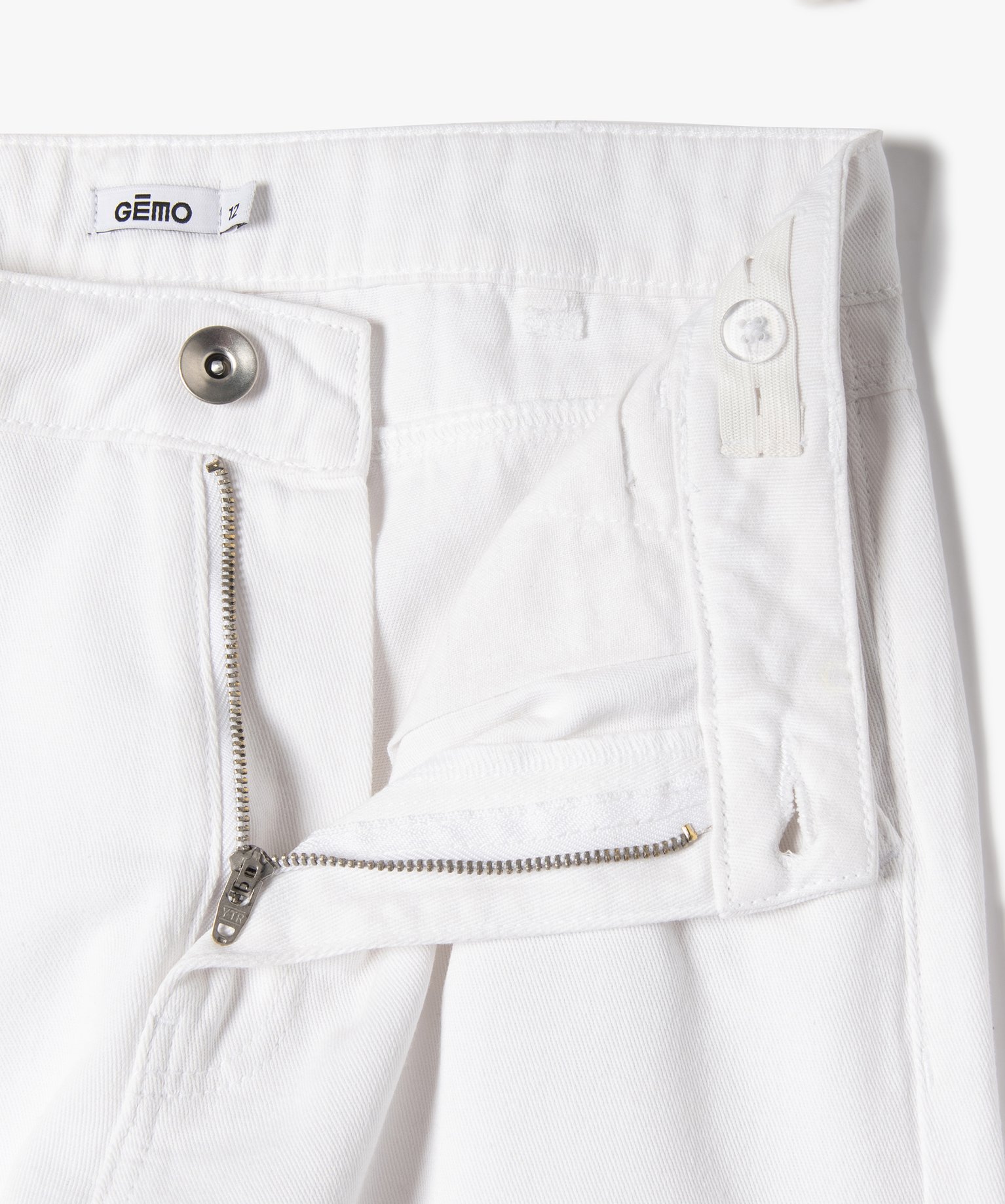 Pantalon ample avec poches à rabat sur les cuisses fille blanc | GEMO